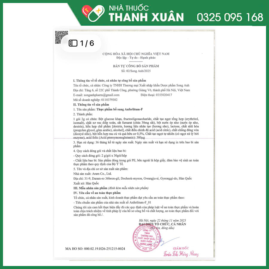 Anferlitum-F giúp hỗ trợ giảm tình trạng thiếu máu và thiếu sắt