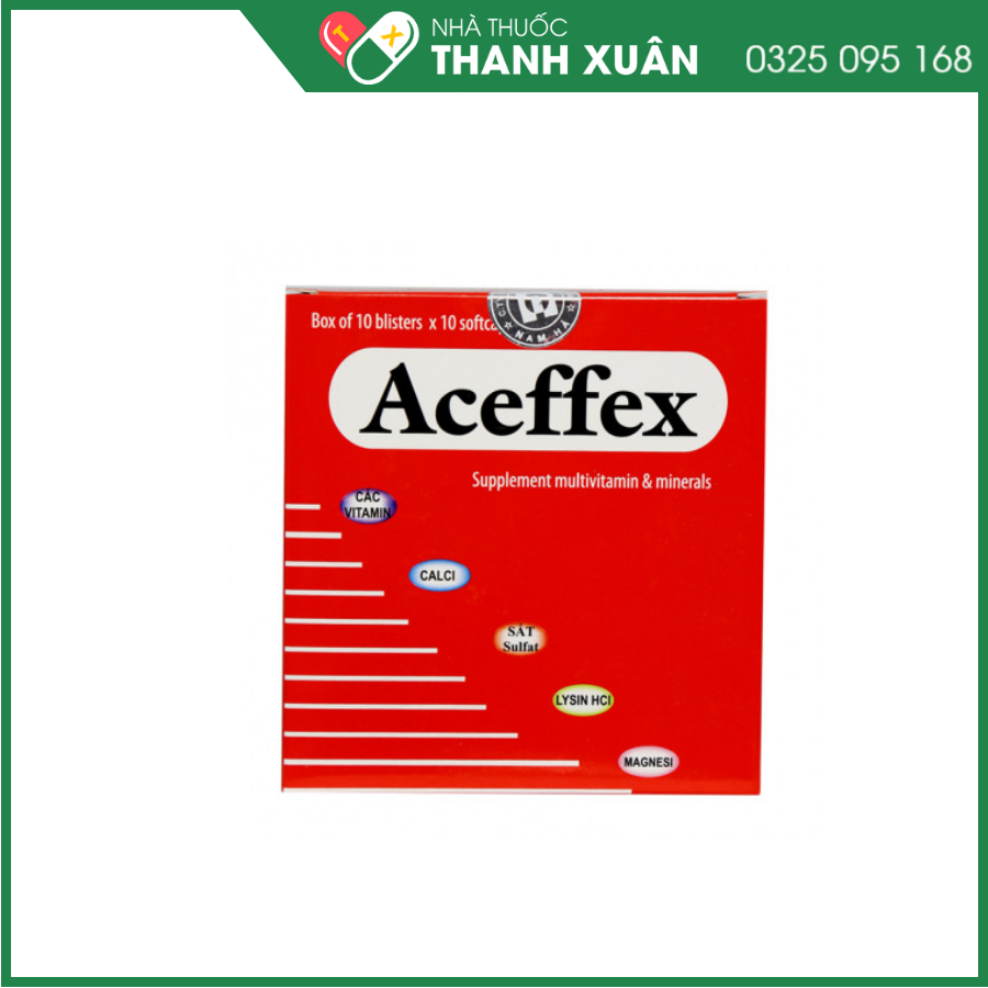 Aceffex cung cấp vitamin và khoáng chất cho cơ thể