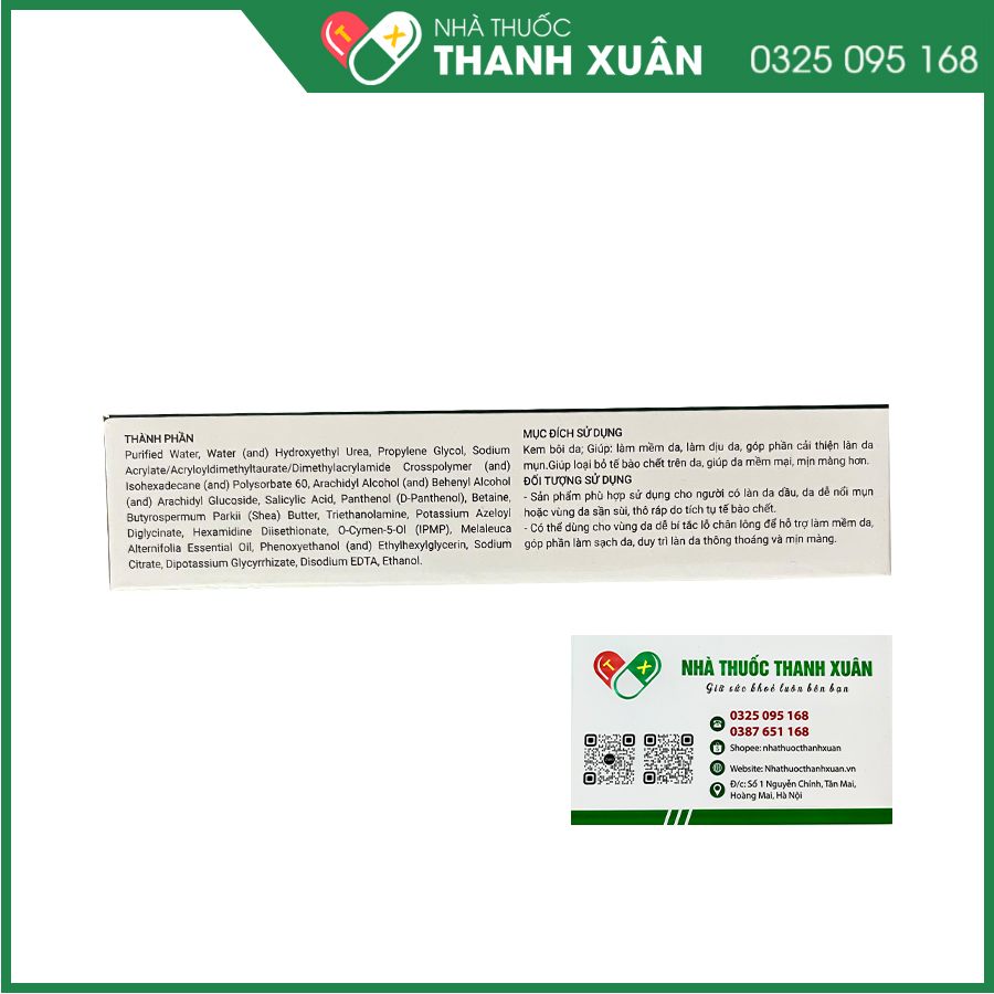 Kem bôi ngoài da ACNOVAX H&amp;F giúp hỗ trợ tẩy da chết, làm mềm da, cải thiện vùng da mụn hoặc dày sừng nang lông