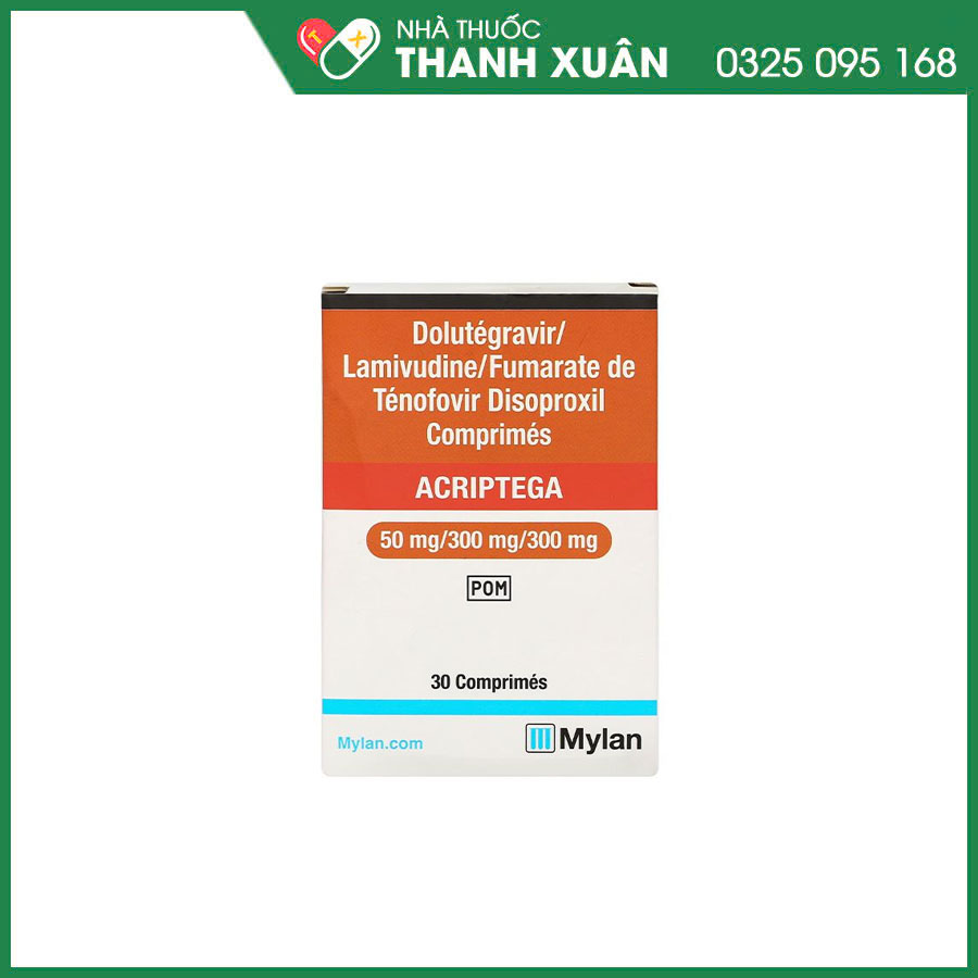 Acriptega 50/300/300mg thuốc điều trị nhiễm virus gây suy giảm miễn dịch ở người HIV-1