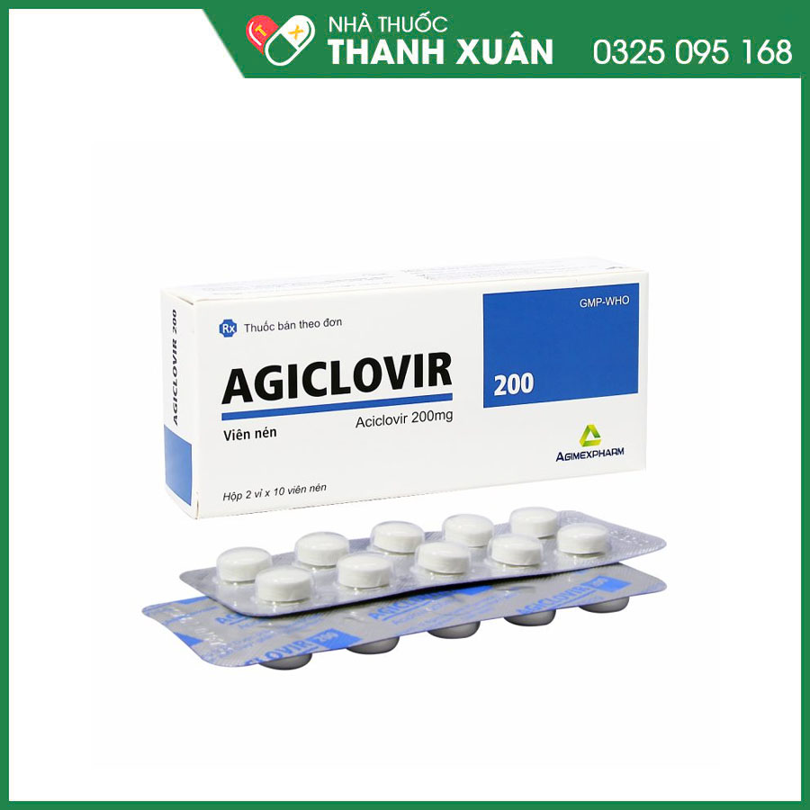 Agiclovir 200 điều trị khởi đầu và dự phòng tái nhiễm virus Herpes simplex typ 1 và 2 ở da, niêm mạc và sinh dục