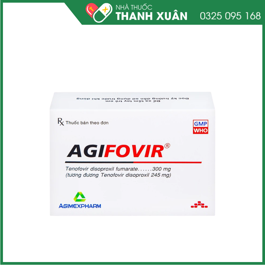 Agifovir 300mg điều trị viêm gan siêu virus B mãn tính (3 vỉ x 10 viên)