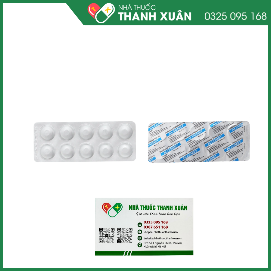 Alcomet 500mg giải độc rượu, hỗ trợ trị bệnh lý về gan