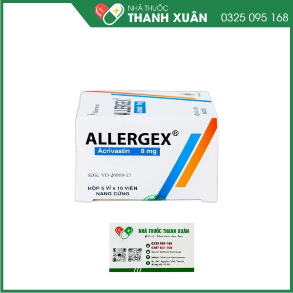 Allergex 8mg trị viêm mũi dị ứng, mề đay