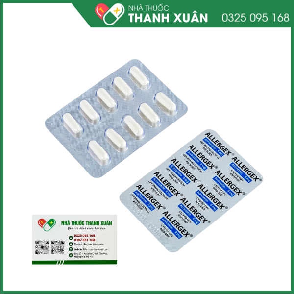 Allergex 8mg trị viêm mũi dị ứng, mề đay