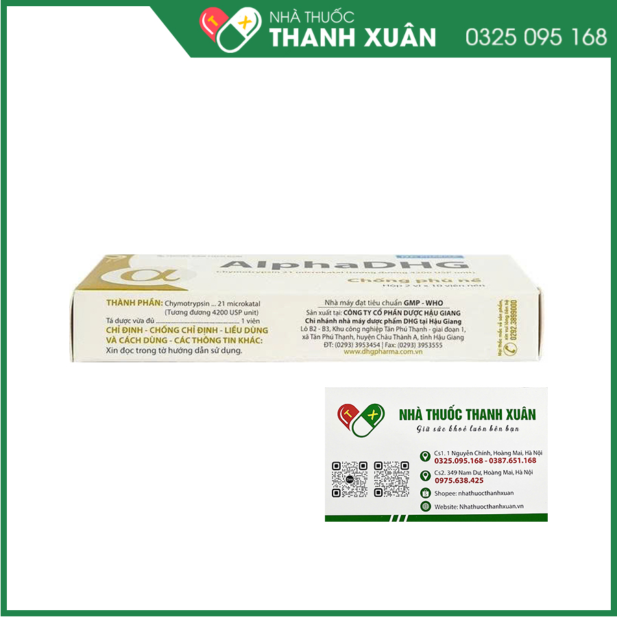 AlphaDHG thuốc điều trị phù nề sau chấn thương, phẫu thuật, bỏng