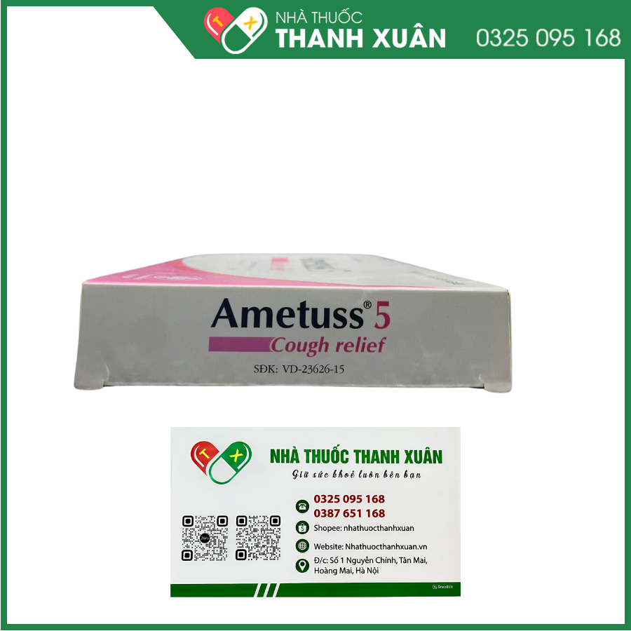 Ametuss 5 Cough Relief viên nén ngậm giảm ho