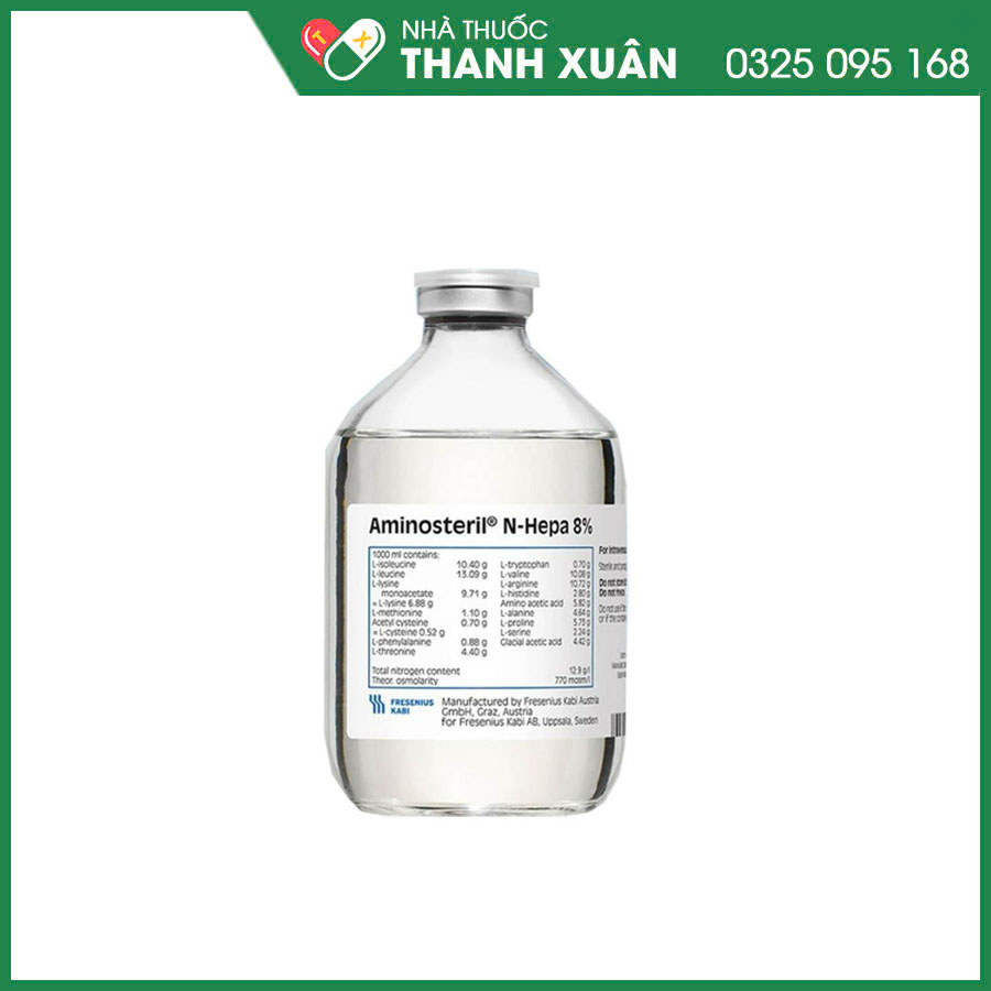 Aminosteril N-Hepa 8% thuốc cung cấp đạm cho bệnh nhân suy gan
