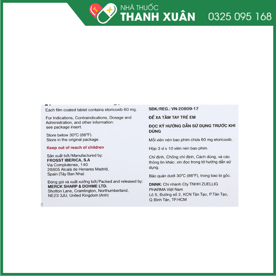 Thuốc Arcoxia kháng viêm, giảm đau