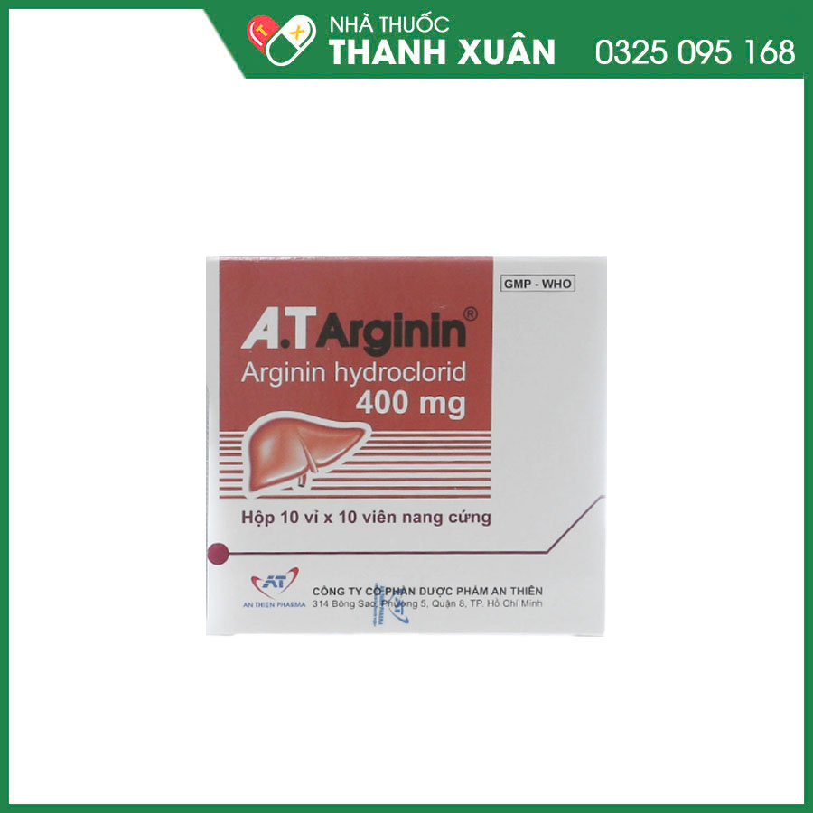 A.T Arginin 400 thuốc điều trị hỗ trợ các rối loạn khó tiêu, cải thiện khả năng luyện tập ở người bị bệnh tim mạch ổn định