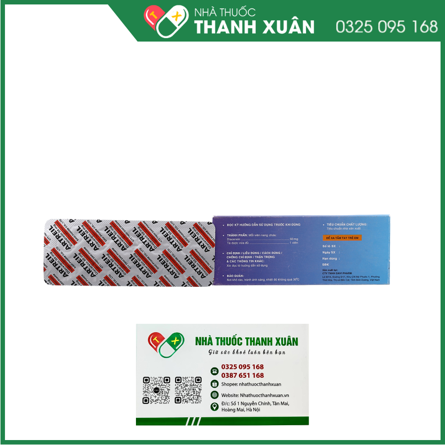 Thuốc Artreil 50mg điều trị viêm xương khớp