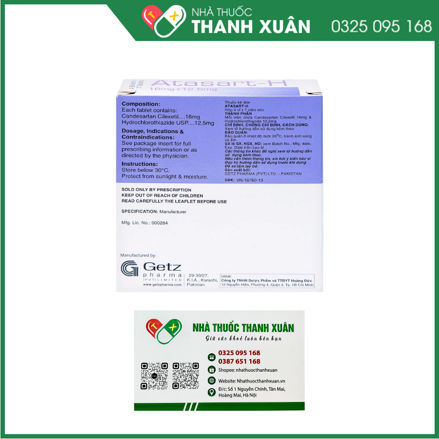 Atasart-H trị tăng huyết áp