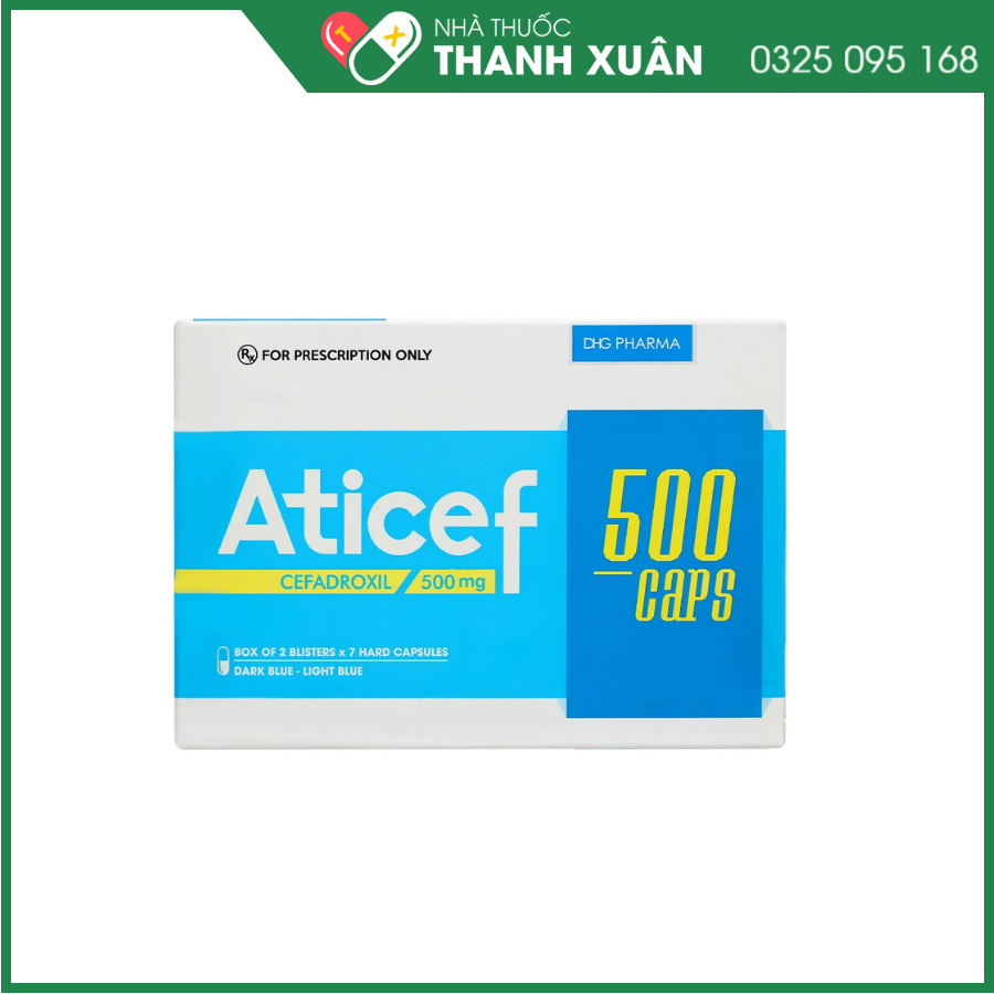 Thuốc Aticef 500mg DHG điều trị nhiễm khuẩn từ nhẹ đến vừa