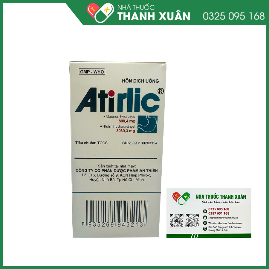 Atirlic giúp trung hòa axit dạ dày, dùng trong trường hợp loét dạ dày-tá tràng, trào ngược dạ dày-thực quản