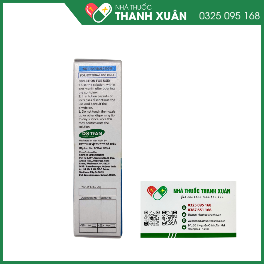 Atropine 0,5% 5ml sử dụng trong thăm khám tật khúc xạ ở trẻ, điều trị viêm mống mắt, viêm màng bồ đào ở người lớn