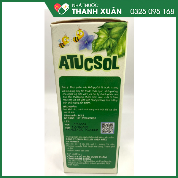 Siro Atucsol - bổ phế, giảm ho hiệu quả