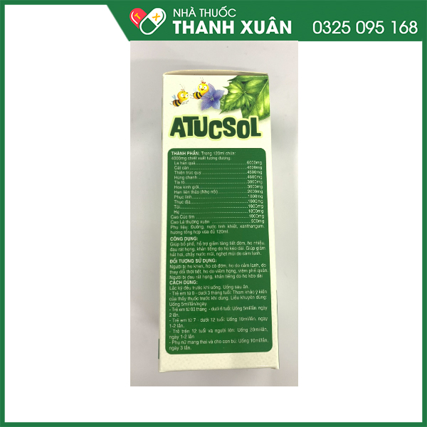 Siro Atucsol - bổ phế, giảm ho hiệu quả