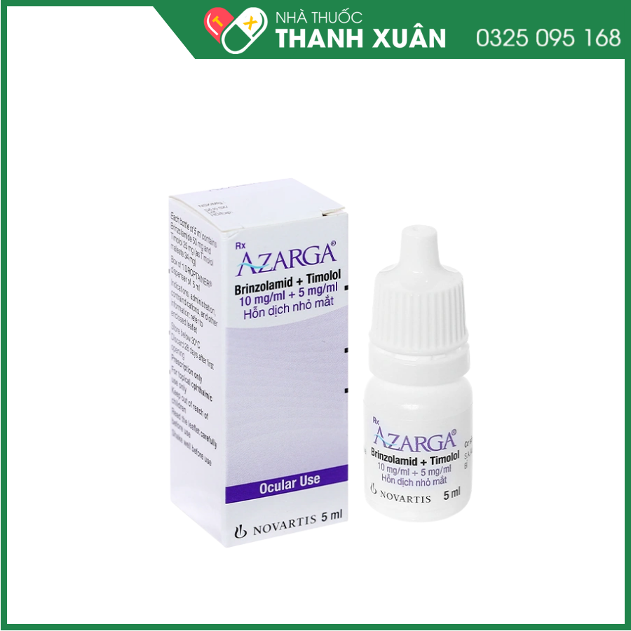 Thuốc nhỏ mắt Azarga Alcon giảm áp lực nội nhãn