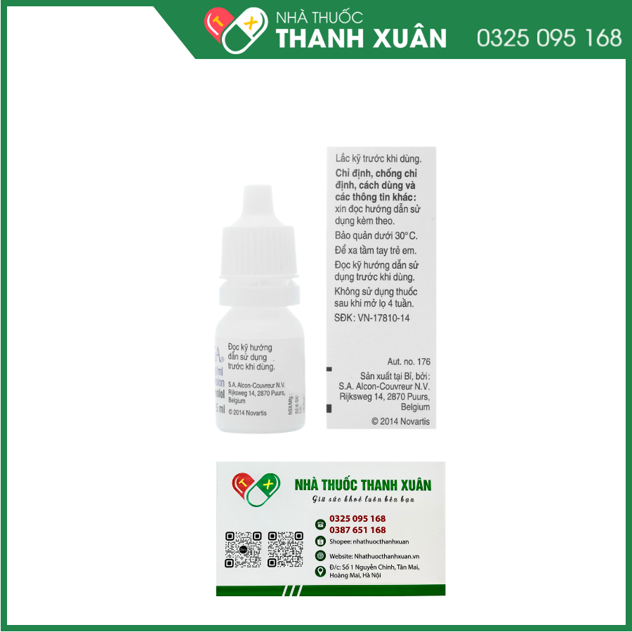 Thuốc nhỏ mắt Azarga Alcon giảm áp lực nội nhãn