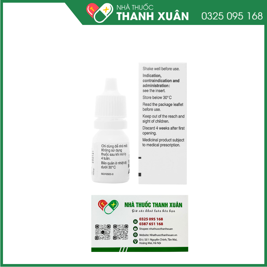 Thuốc nhỏ mắt Azarga Alcon giảm áp lực nội nhãn