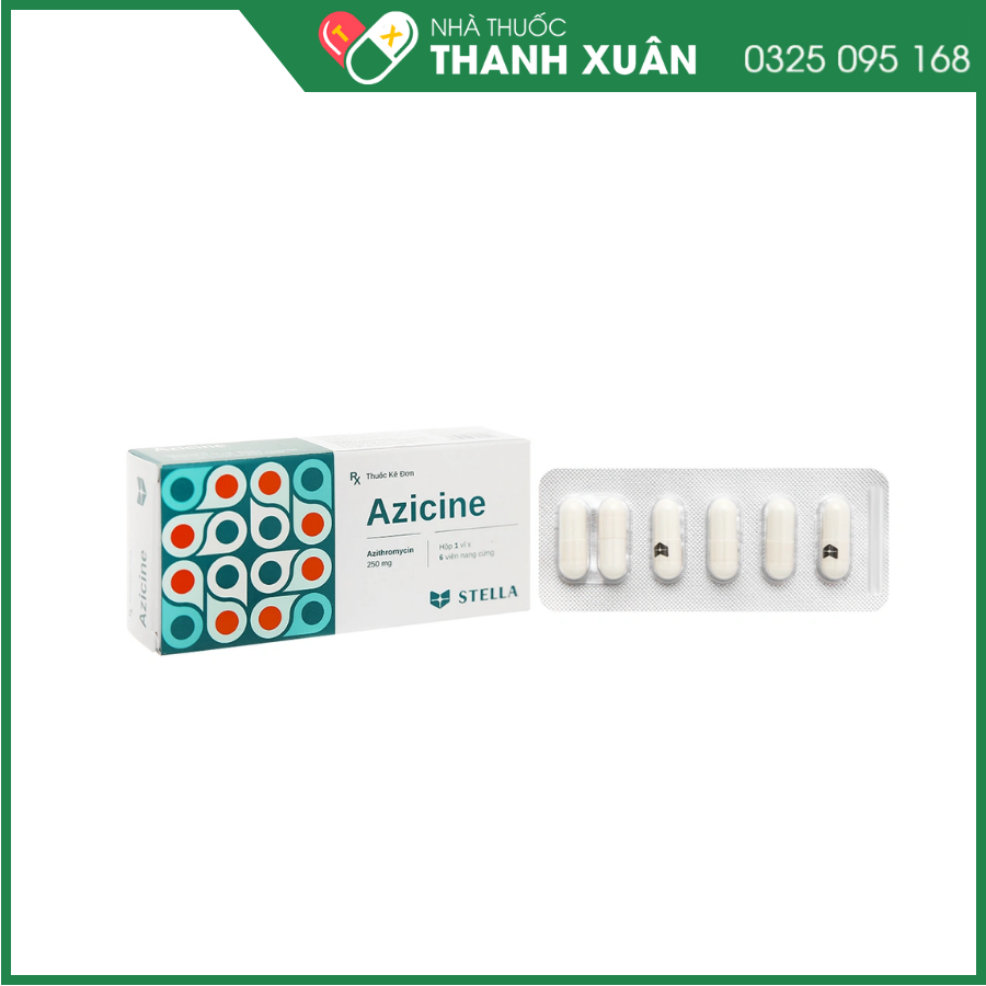 Viên nang cứng Azicine 250mg điều trị nhiễm khuẩn