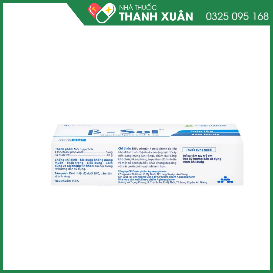 β-sol điều trị ngắn hạn vảy nến, chàm, liken phẳng, lupus ban đỏ hình đĩa