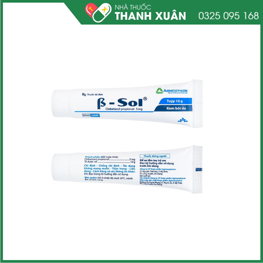 β-sol điều trị ngắn hạn vảy nến, chàm, liken phẳng, lupus ban đỏ hình đĩa