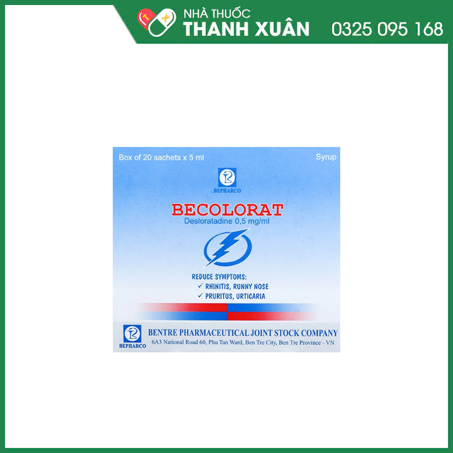 Becolorat 0,5mg/ml thuốc điều trị viêm mũi dị ứng và mề đay