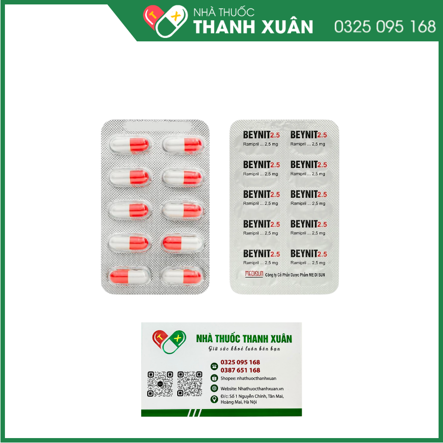 Beynit 2.5 điều trị tăng huyết áp, suy tim sung huyết