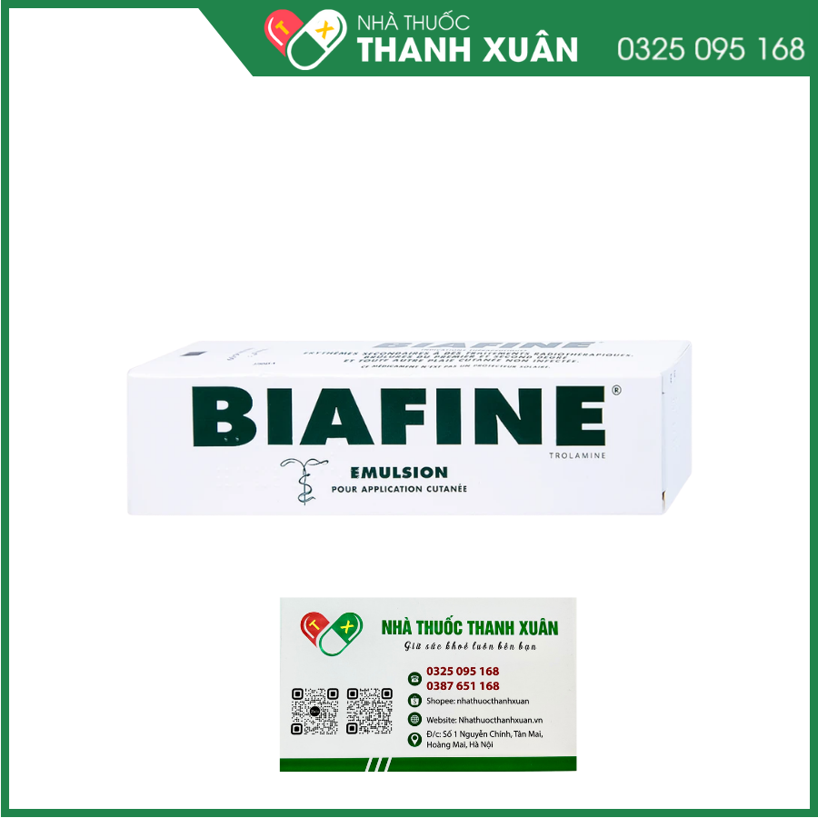 Nhũ tương Biafine điều trị bỏng độ 1, độ 2, đỏ da thứ phát do xạ trị