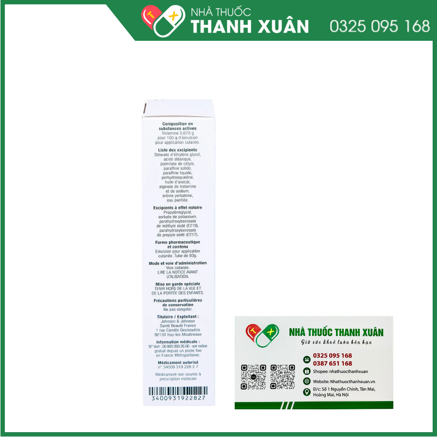 Nhũ tương Biafine điều trị bỏng độ 1, độ 2, đỏ da thứ phát do xạ trị