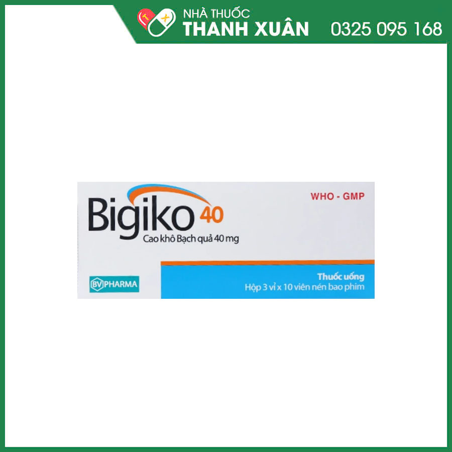 Bigiko 40 thuốc điều trị thiểu năng tuần hoàn não, suy giảm trí nhớ, cải thiện hội chứng Raynaud