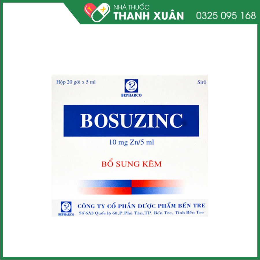 Bosuzinc điều trị thiếu kẽm