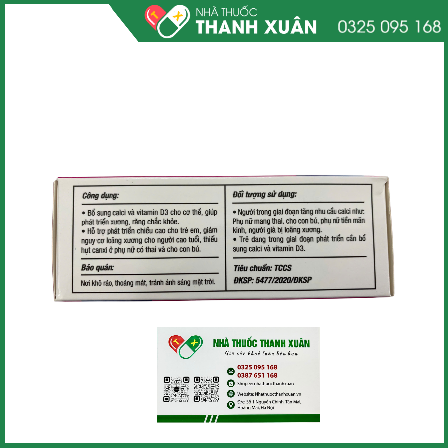 Calcium &amp; Vitamin D3 bổ sung calci và vitamin D3 giúp phát triển xương, răng chắc khỏe