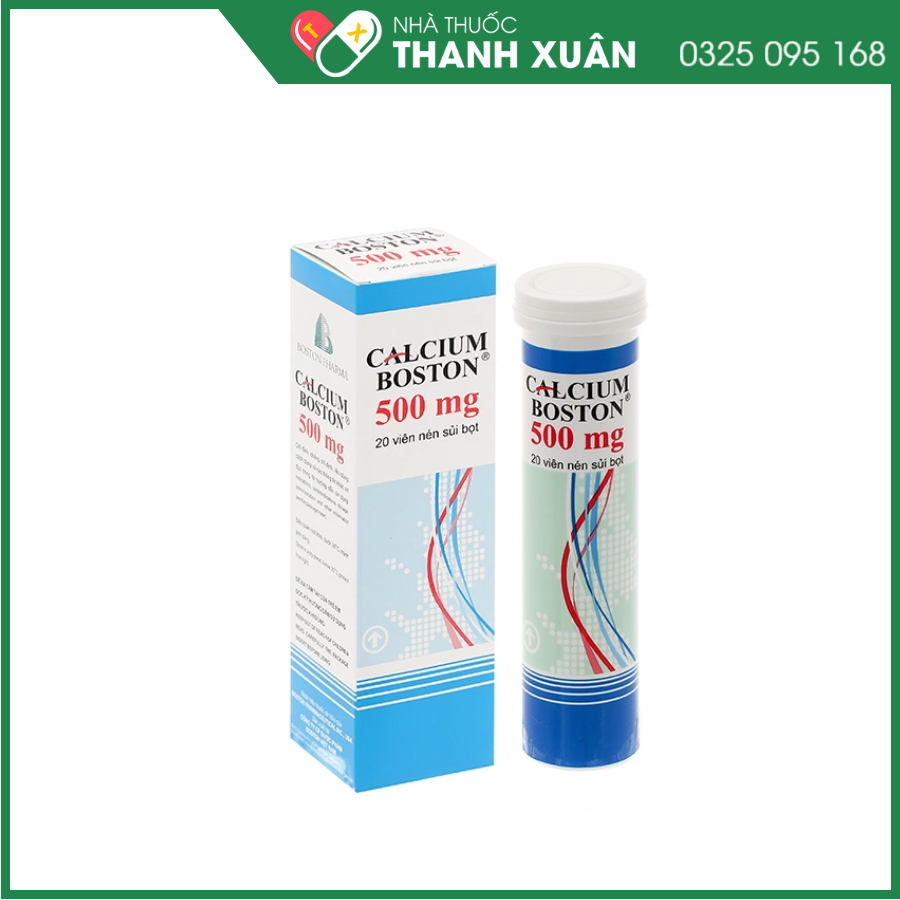 Viên nén sủi bọt Calcium Boston 500mg phòng và hỗ trợ điều trị loãng xương