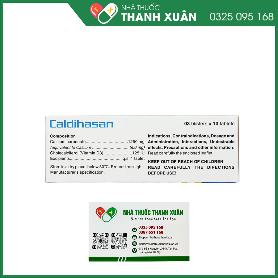 Caldihasan phòng và điều trị loãng xương ở người lớn, còi xương ở trẻ em
