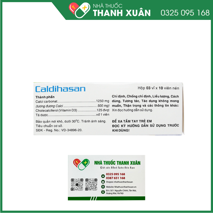 Caldihasan phòng và điều trị loãng xương ở người lớn, còi xương ở trẻ em
