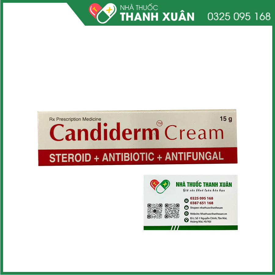 Kem CANDIDERM điều trị các bệnh da đáp ứng với Corticosteroid