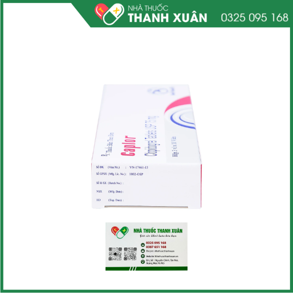 Caplor 75mg dự phòng biến cố do huyết khối động mạch