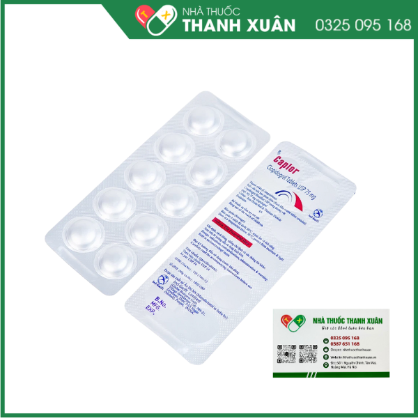 Caplor 75mg dự phòng biến cố do huyết khối động mạch