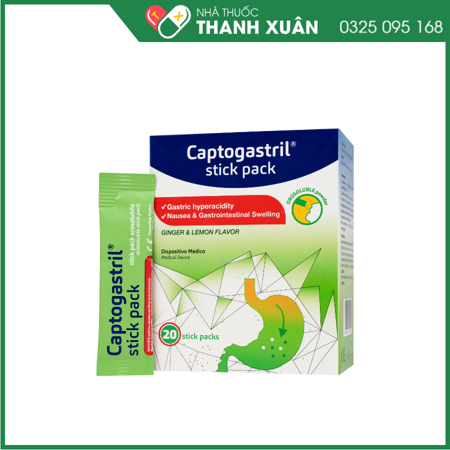 Captogastril giảm nhanh nóng rát, đầy hơi, khó tiêu