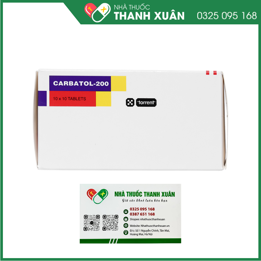 Carbatol-200 trị động kinh (10 vỉ x 10 viên)
