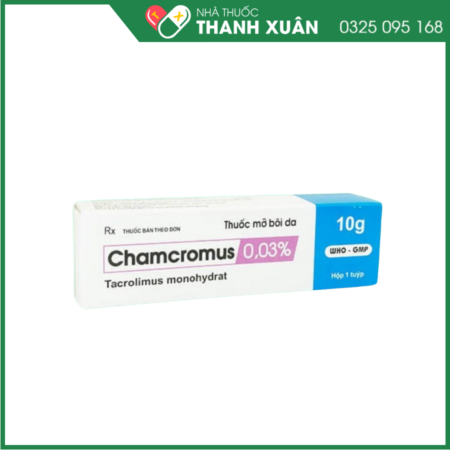 Chamcromus 0,03% điều trị bệnh chàm thể tạng (viêm da thể tạng) từ vừa đến nặng
