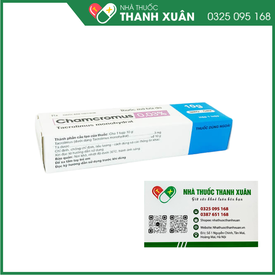 Chamcromus 0,03% điều trị bệnh chàm thể tạng (viêm da thể tạng) từ vừa đến nặng