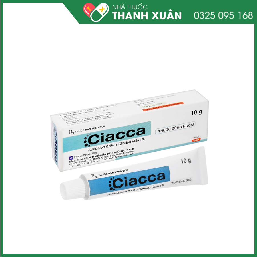 Ciacca điều trị tình trạng da bị mụn trứng cá nhẹ đến vừa