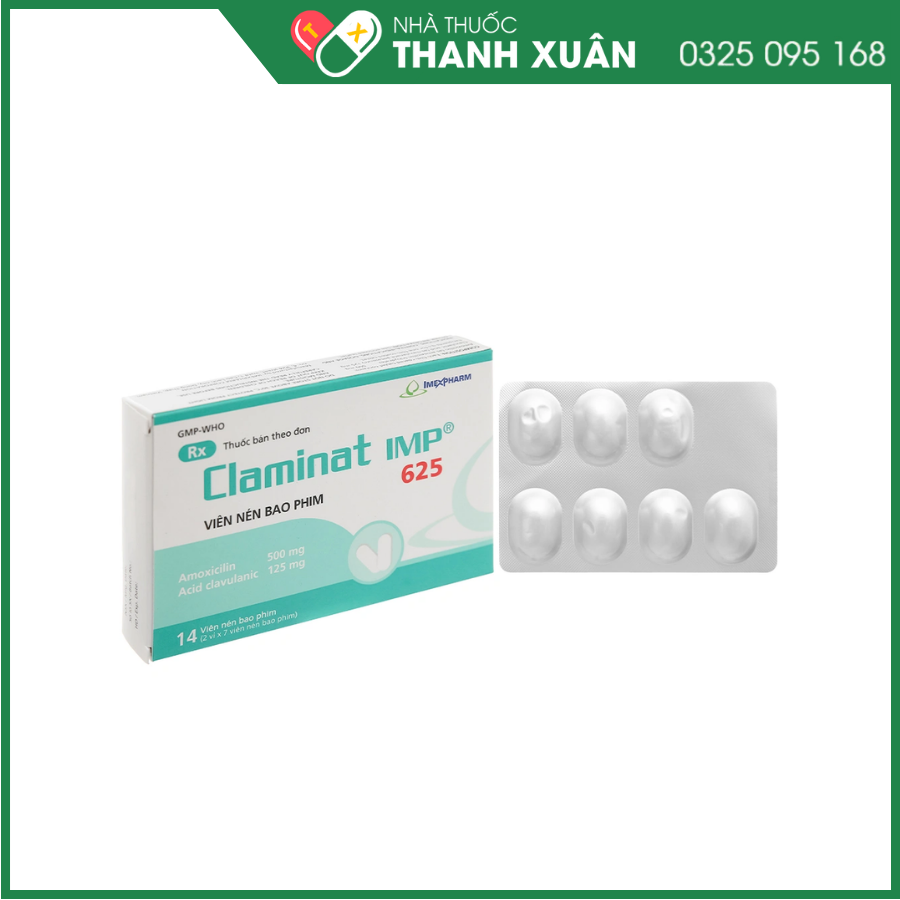 Thuốc Claminat 625mg Imexpharm điều trị nhiễm trùng