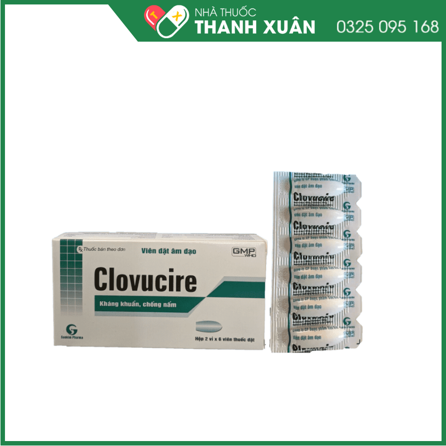 Viên đặt âm đạo Clovucire điều trị viêm nhiễm âm đạo