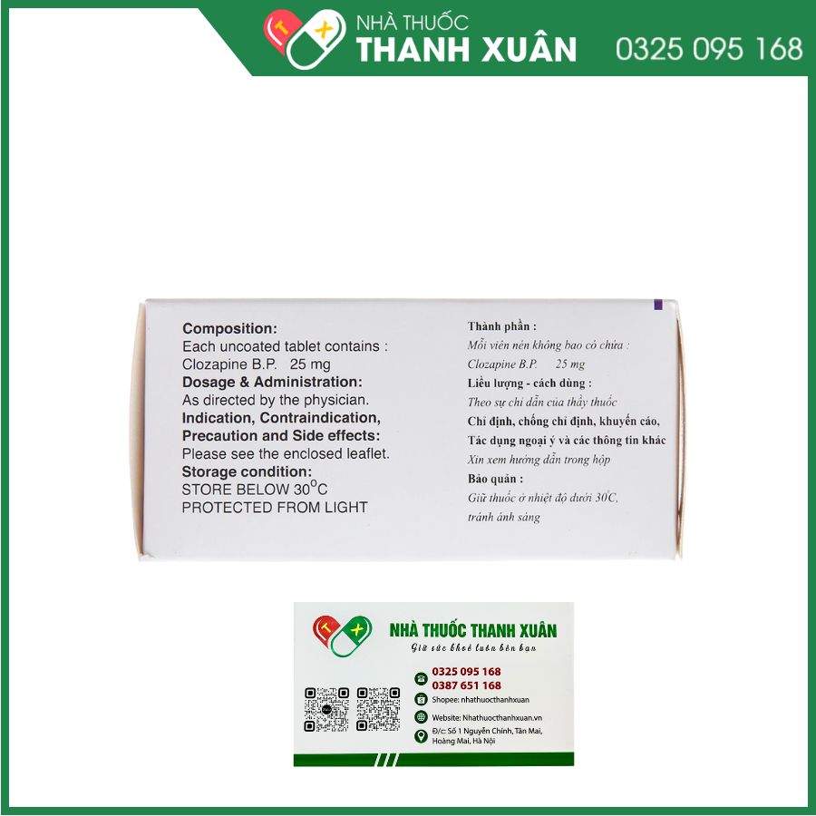 Clozapyl-25 điều trị tâm thần phân liệt