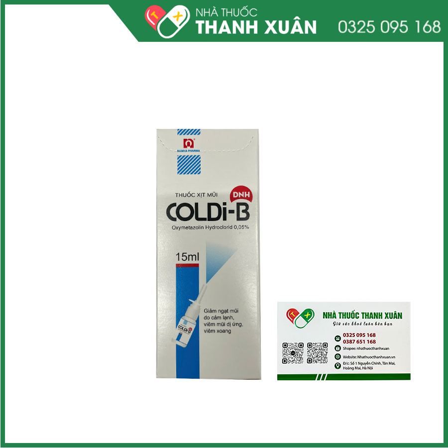 Coldi-B giúp làm giảm tạm thời triệu chứng ngạt mũi do cảm lạnh, viêm mũi dị ứng và viêm xoang