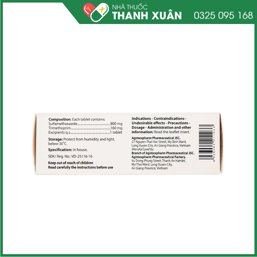 Viên nén Agi-Cotrim F điều trị nhiễm khuẩn